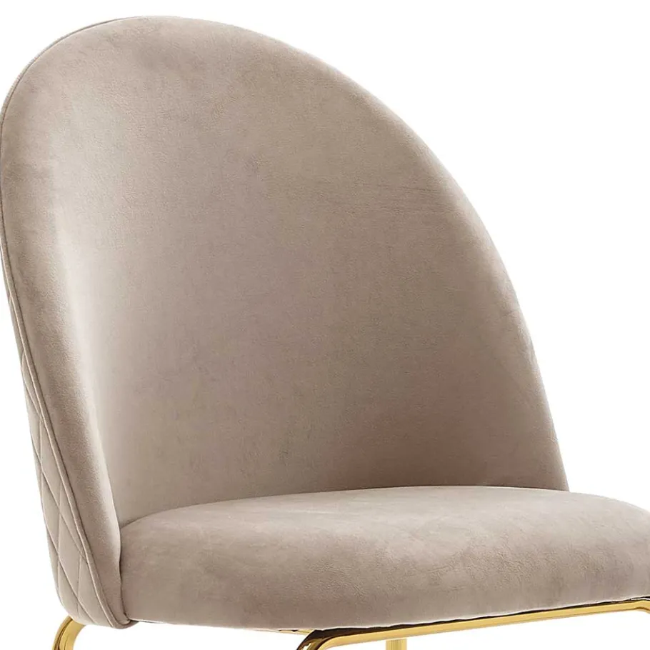 Hot Wohnen Polsterstühle in Beige & Gold - Labelsio (2er Set)