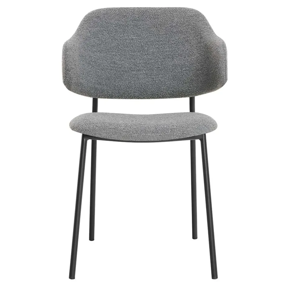 New Wohnen Polsterstühle in Dunkelgrau Boucle - Ciribati (2er Set)