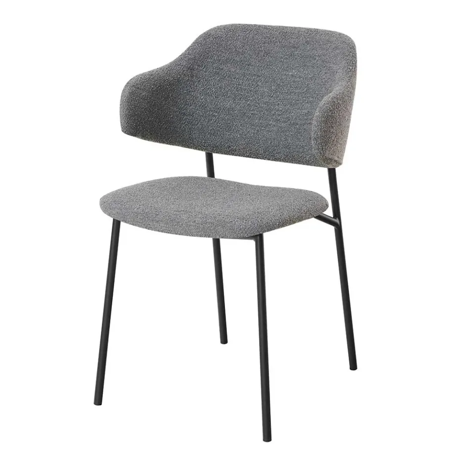 New Wohnen Polsterstühle in Dunkelgrau Boucle - Ciribati (2er Set)