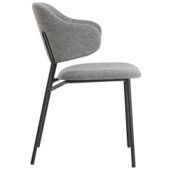 New Wohnen Polsterstühle in Dunkelgrau Boucle - Ciribati (2er Set)