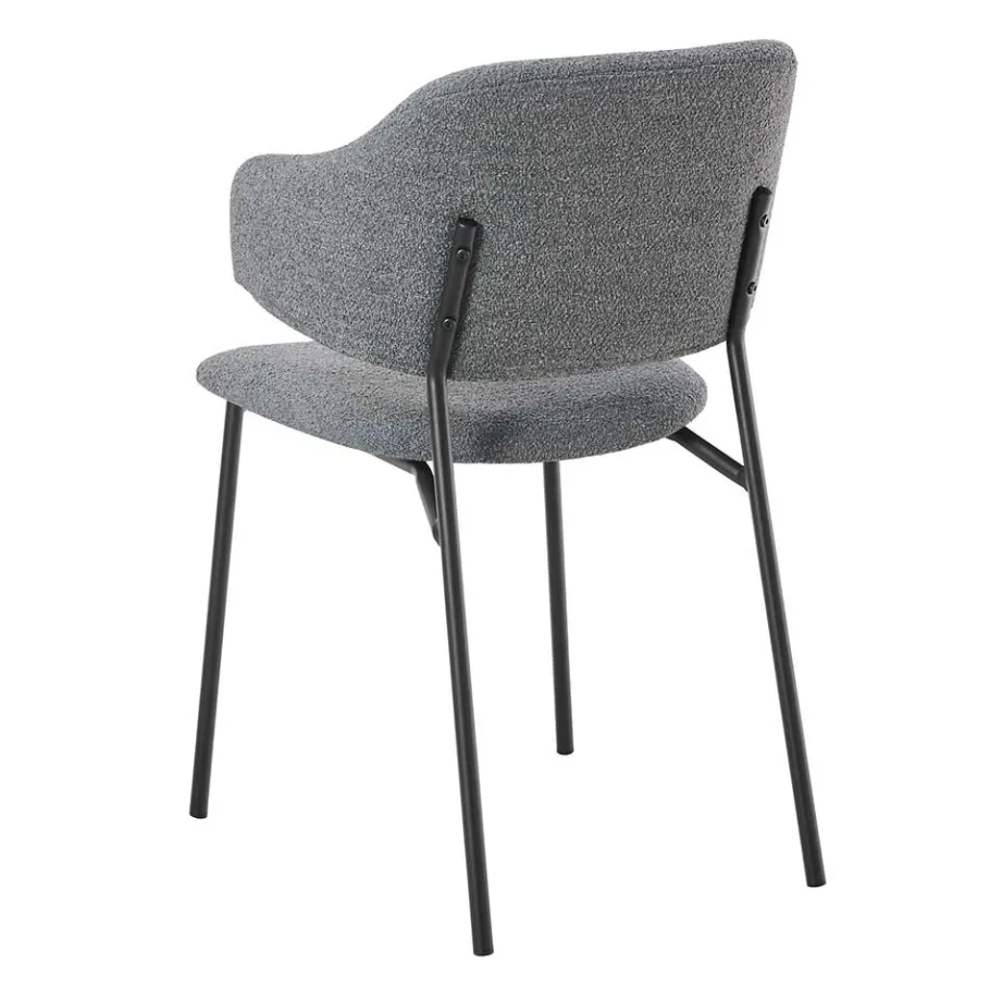 New Wohnen Polsterstühle in Dunkelgrau Boucle - Ciribati (2er Set)