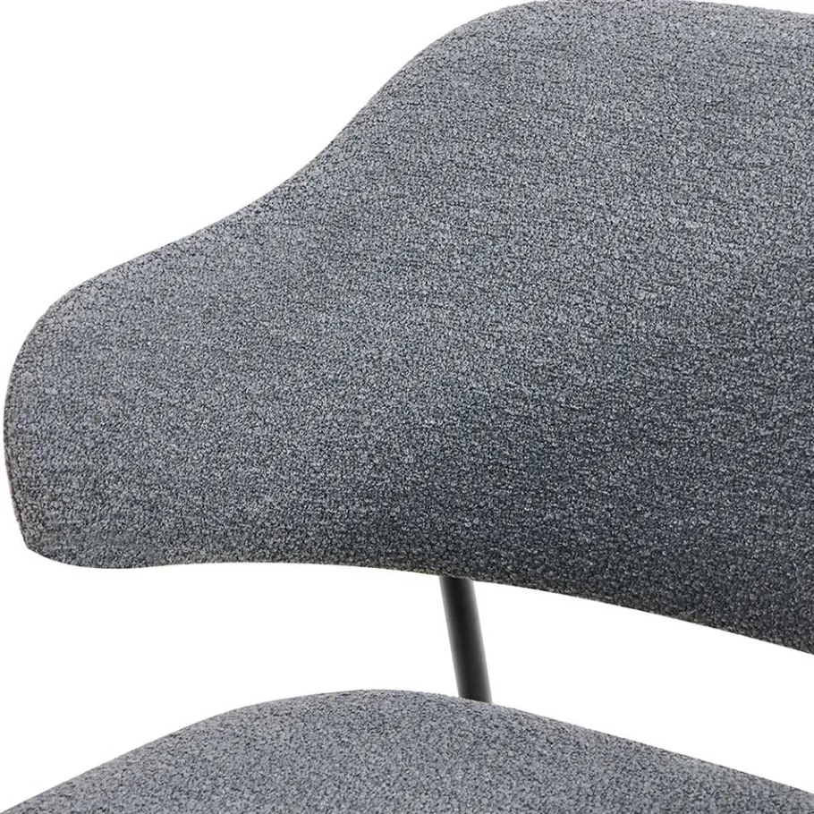 New Wohnen Polsterstühle in Dunkelgrau Boucle - Ciribati (2er Set)