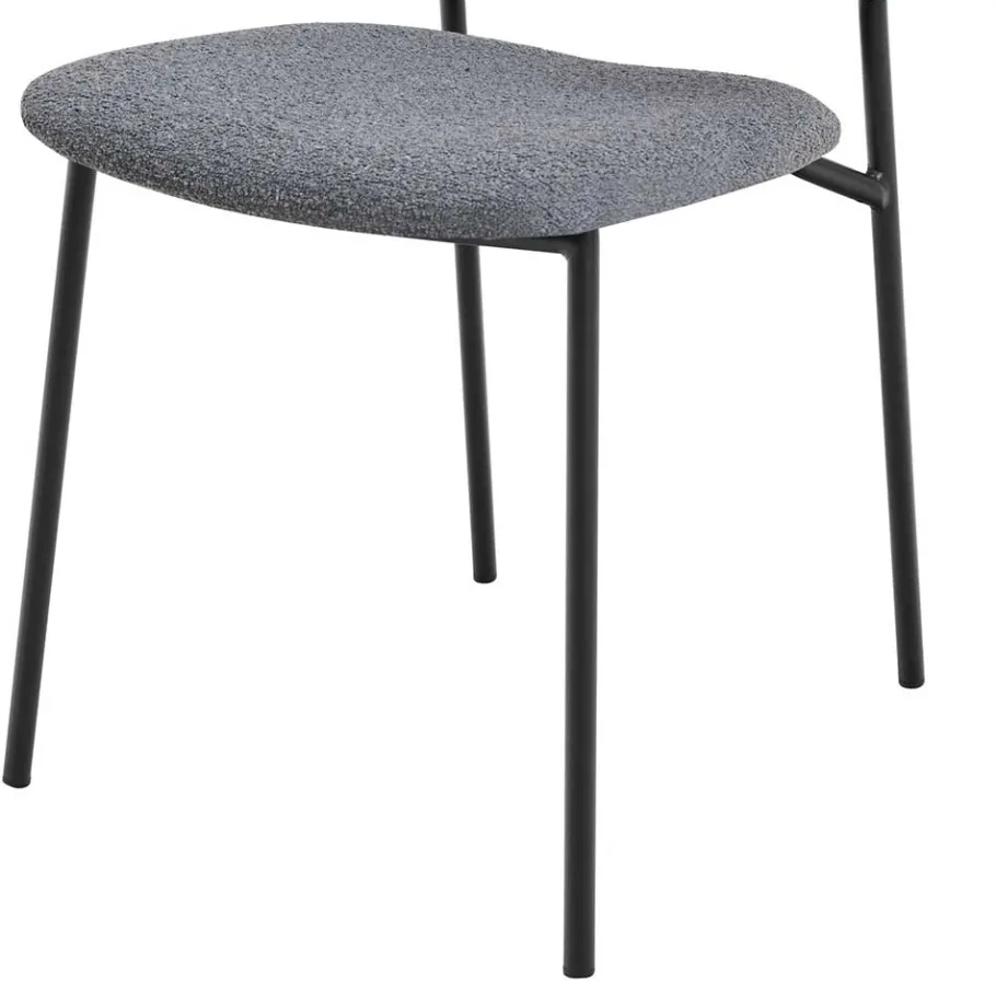 New Wohnen Polsterstühle in Dunkelgrau Boucle - Ciribati (2er Set)