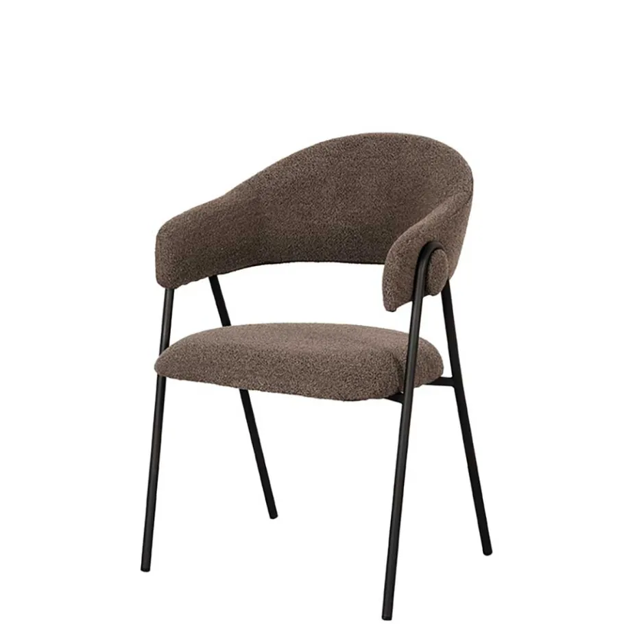 New Wohnen Polsterstühle in Hellbraun Boucle - Jaggon (2er Set)