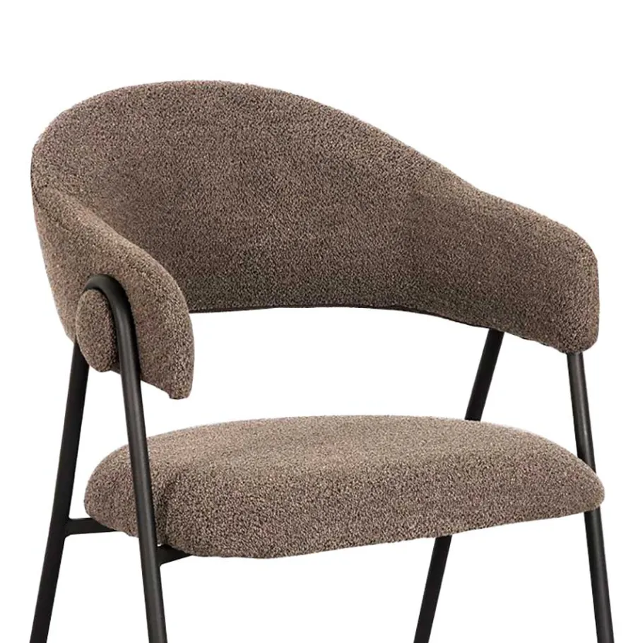 New Wohnen Polsterstühle in Hellbraun Boucle - Jaggon (2er Set)