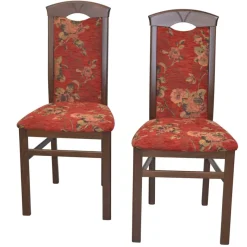 Clearance Wohnen Polsterstühle in Rot mit Blumen - Sylverta (2er Set)