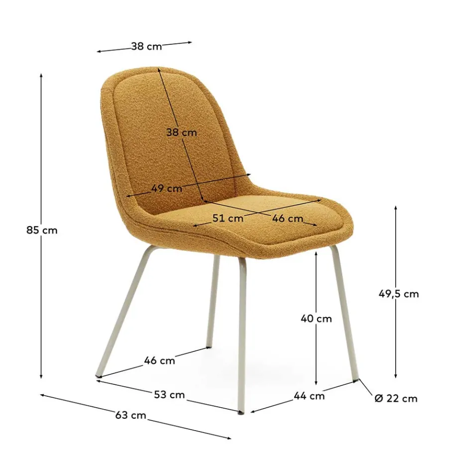 Best Wohnen Polsterstühle in Senfgelb Boucle - Gatria (4er Set)