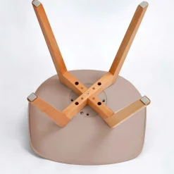 Discount Wohnen Polsterstühle in Taupe & Buche - Asiatia (4er Set)