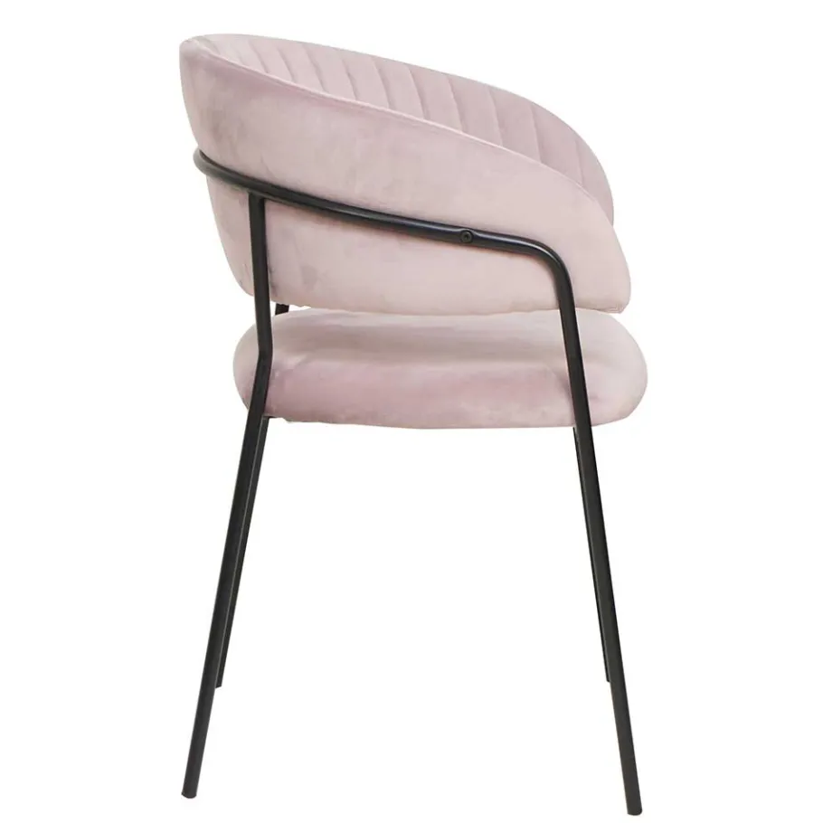 Discount Wohnen Polsterstuhl in Rosa & Schwarz - Cementa