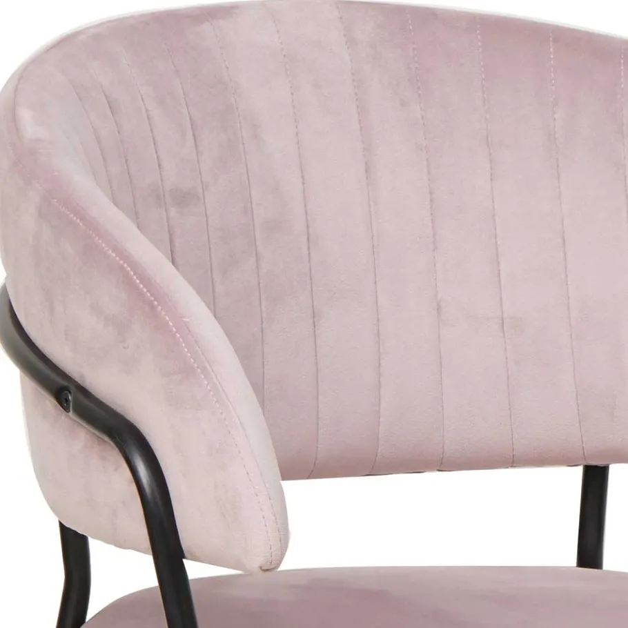 Discount Wohnen Polsterstuhl in Rosa & Schwarz - Cementa