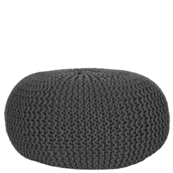 Clearance Wohnen Pouf Hocker in Anthrazit aus Strickstoff - Lamon