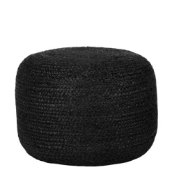 Hot Wohnen Pouf Hocker in Schwarz Jute Geflecht - Racussa