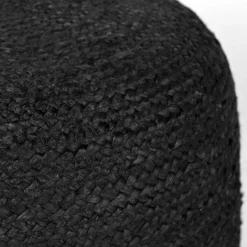 Hot Wohnen Pouf Hocker in Schwarz Jute Geflecht - Racussa