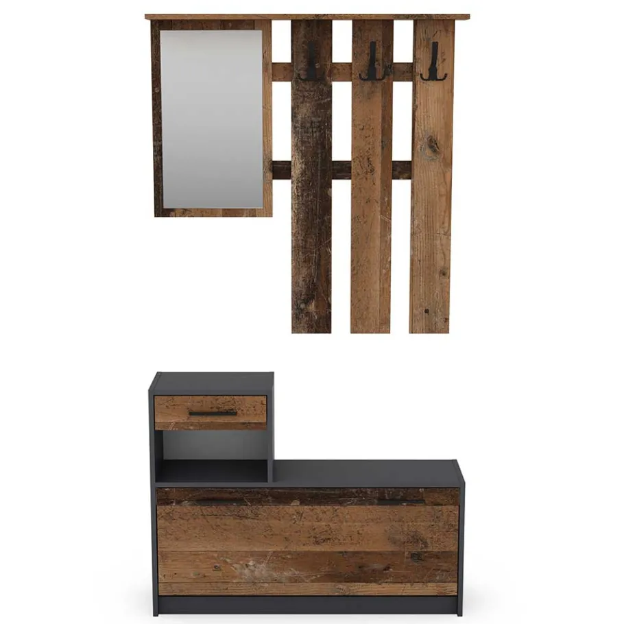 Hot Wohnen Preiswerte Flureinrichtung zweifarbig - Vinzent (zweiteilig)