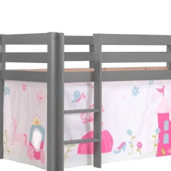 Outlet Wohnen Prinzessin Hochbett mit Rutsche in Grau - Cisada