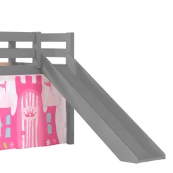 Outlet Wohnen Prinzessin Hochbett mit Rutsche in Grau - Cisada