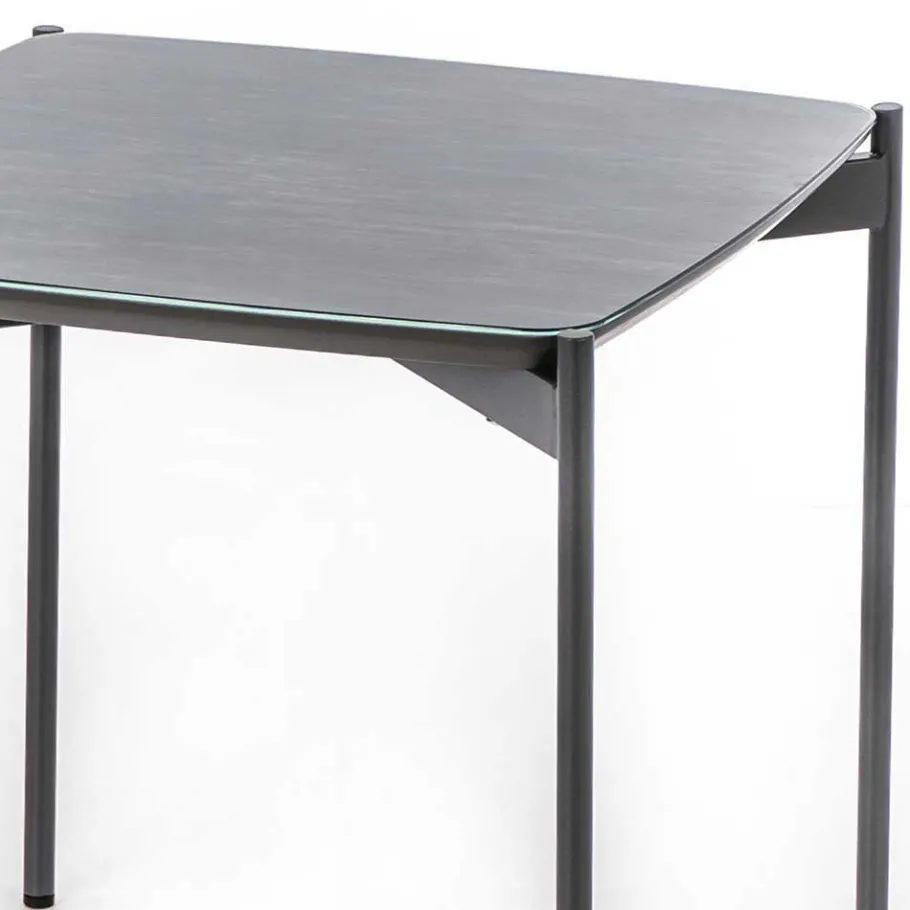 Clearance Wohnen Quadrat Beistelltisch in Blaugrau - Vrono