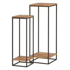 Discount Wohnen Quadratische Blumensäulen im Industrial Style - Choreti (zweiteilig)
