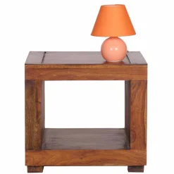 Best Wohnen Quadratischer Beistelltisch Hoslo aus Massivholz klar lackiert
