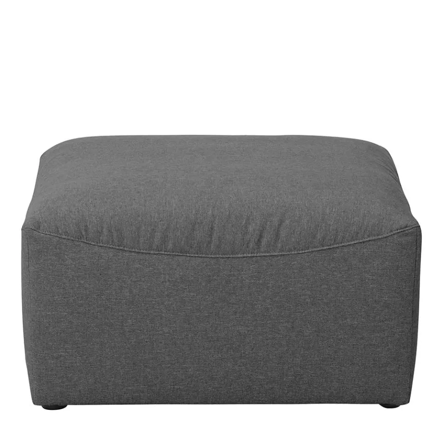 Discount Wohnen Quadratischer Couchhocker in Anthrazit - Telrama