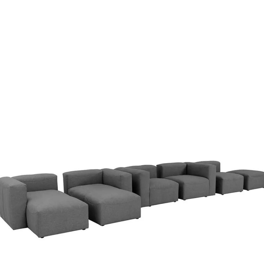 Discount Wohnen Quadratischer Couchhocker in Anthrazit - Telrama