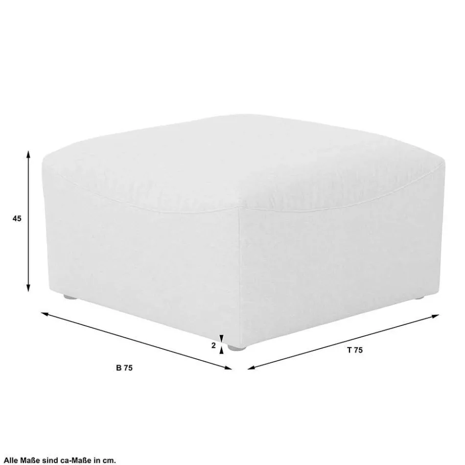 Discount Wohnen Quadratischer Couchhocker in Anthrazit - Telrama