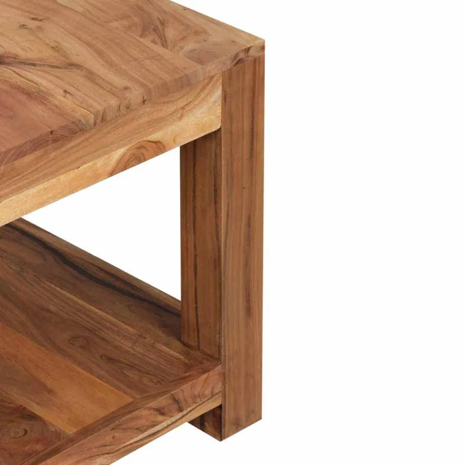 Online Wohnen Quadratischer Couchtisch Vislan aus Holz naturbelassen Akazie massiv