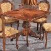 Hot Wohnen Quadratischer Esstisch im Barock Stil Magari mit Nussbaum Furnier