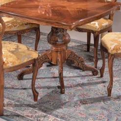 Hot Wohnen Quadratischer Esstisch im Barock Stil Magari mit Nussbaum Furnier