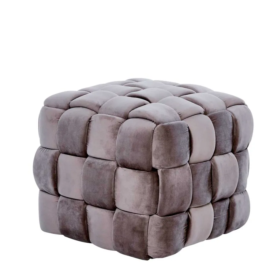 Sale Wohnen Quadratischer Hocker in Flechtoptik - Malivia