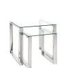 New Wohnen Quadratischer Satztisch aus Glas - Gatria (zweiteilig)