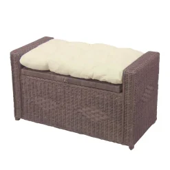 Clearance Wohnen Rattan Geflecht Sitztruhe in Braun - Leony