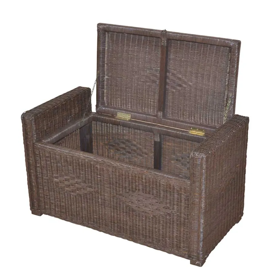 Clearance Wohnen Rattan Geflecht Sitztruhe in Braun - Leony