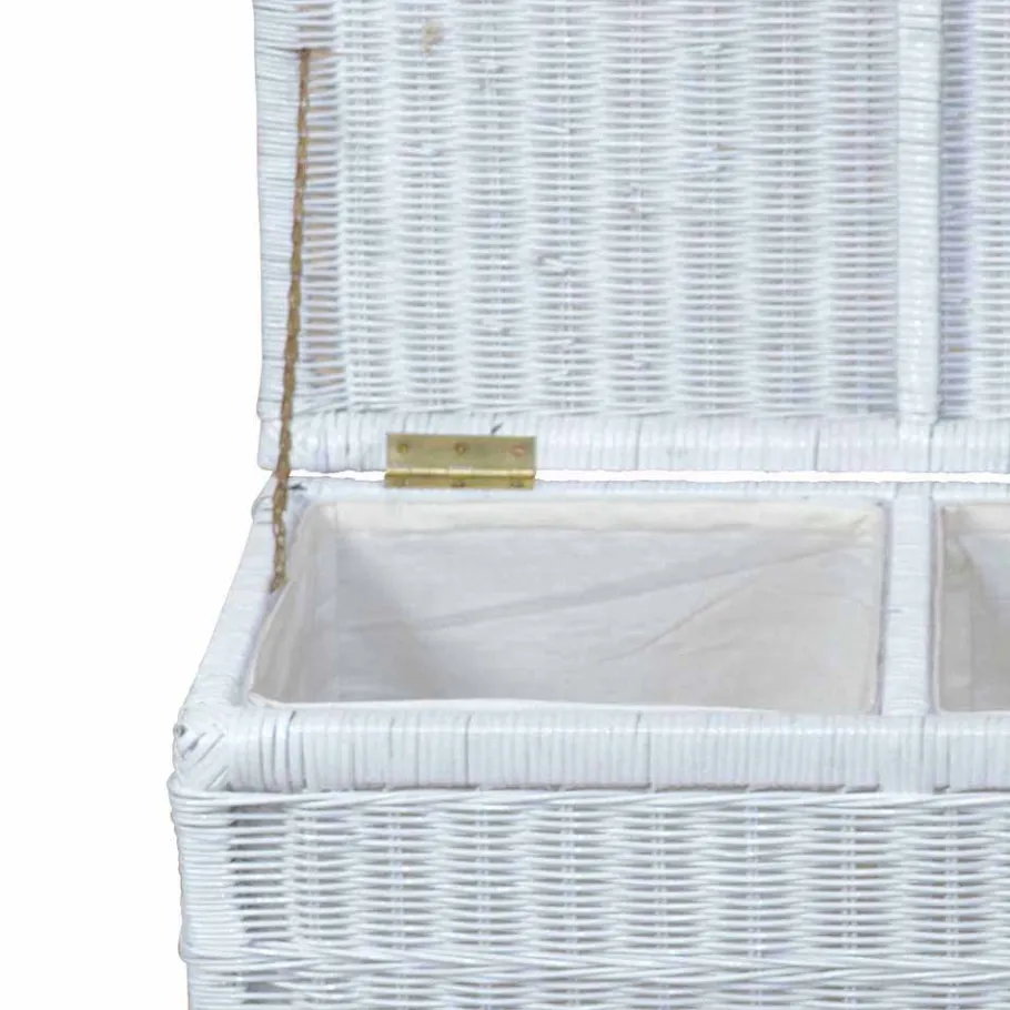 New Wohnen Rattan Geflecht Wäschetruhe mit 2 Kammern - Gulica