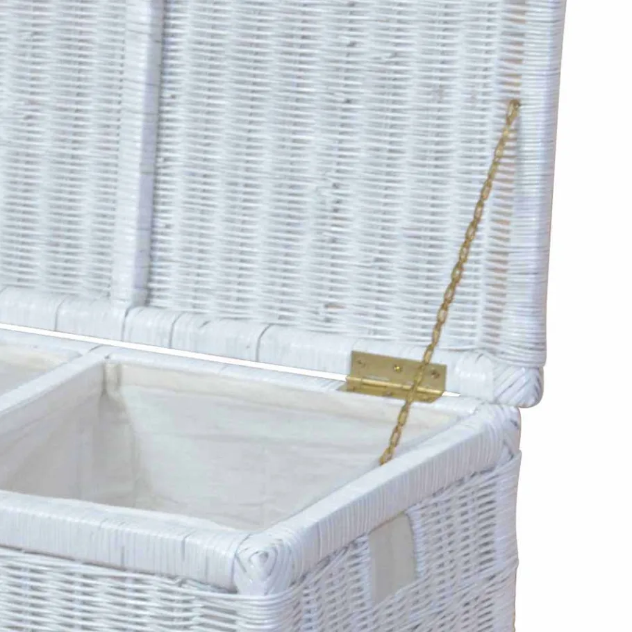 New Wohnen Rattan Geflecht Wäschetruhe mit 2 Kammern - Gulica