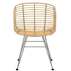 Best Wohnen Rattan Korbsessel mit Metallgestell - Levitanas (2er Set)