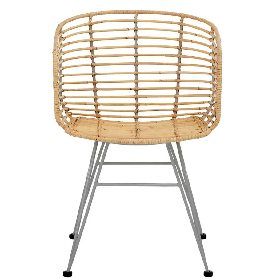 Best Wohnen Rattan Korbsessel mit Metallgestell - Levitanas (2er Set)