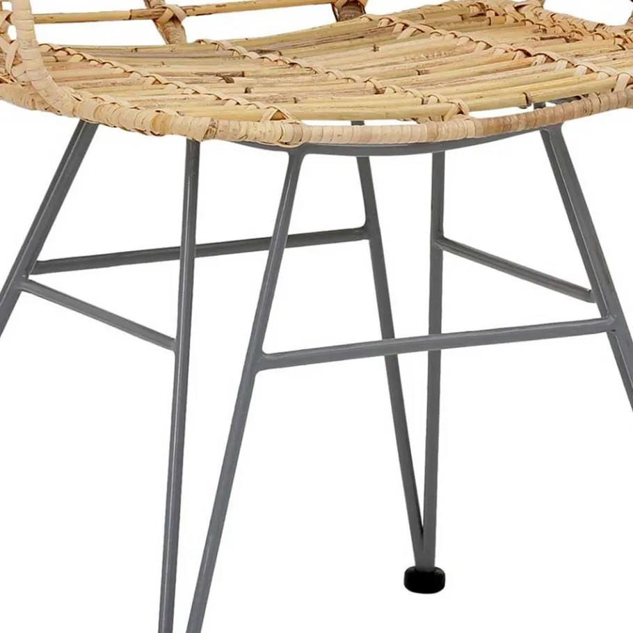 Best Wohnen Rattan Korbsessel mit Metallgestell - Levitanas (2er Set)