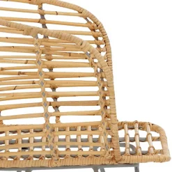 Best Wohnen Rattan Korbsessel mit Metallgestell - Levitanas (2er Set)