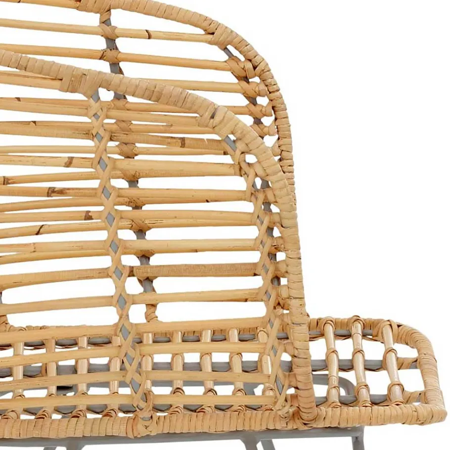 Best Wohnen Rattan Korbsessel mit Metallgestell - Levitanas (2er Set)