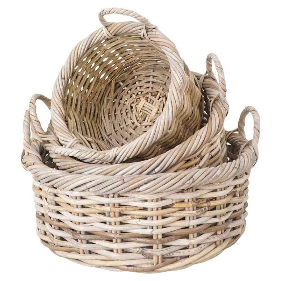 New Wohnen Rattan Körbe von Hand gefertigt - Saliaora (dreiteilig)