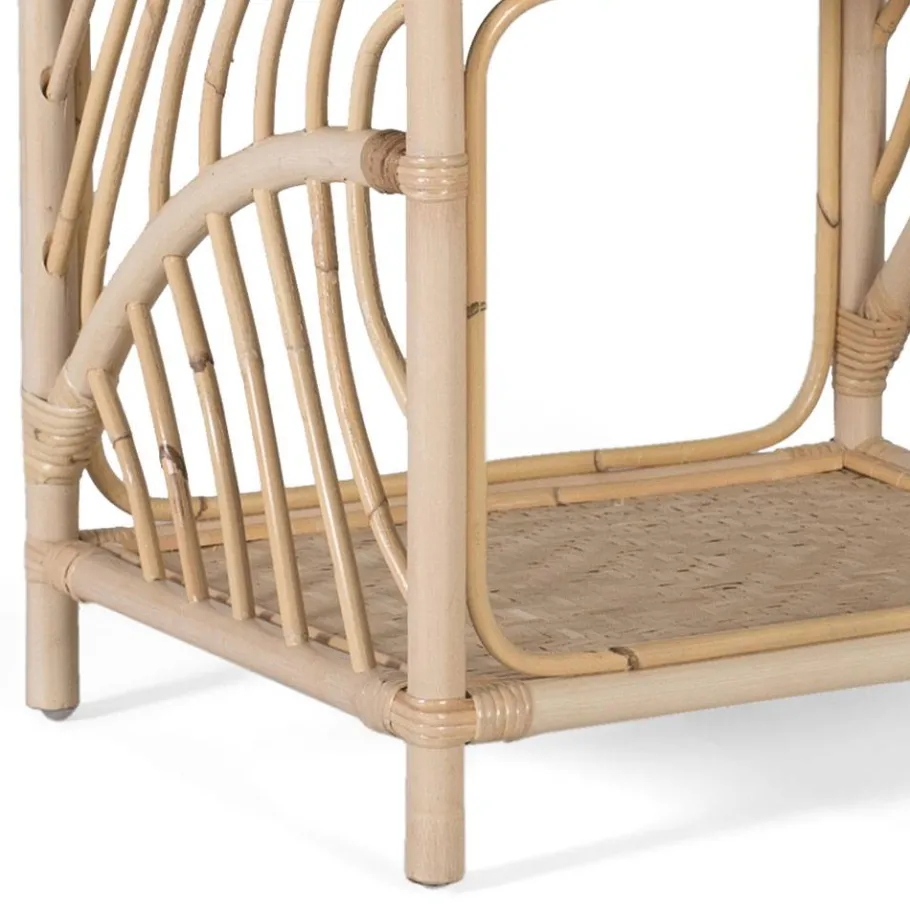 Hot Wohnen Rattan Nachtkommode mit zwei Ablagen - Robin