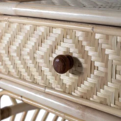 Hot Wohnen Rattan Nachtkommode mit zwei Ablagen - Robin
