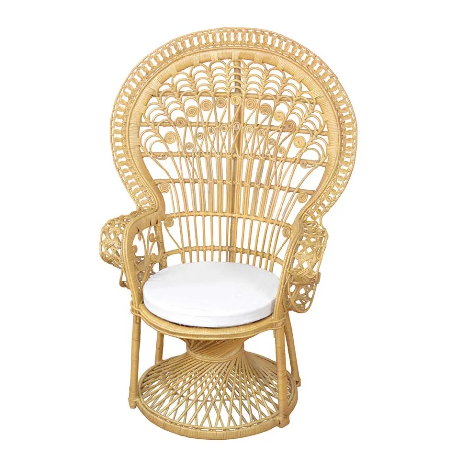 Online Wohnen Rattan Pfauenthron Mexicano in Beige