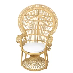 Online Wohnen Rattan Pfauenthron Mexicano in Beige