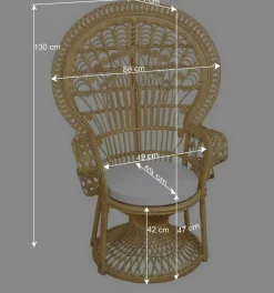 Online Wohnen Rattan Pfauenthron Mexicano in Beige