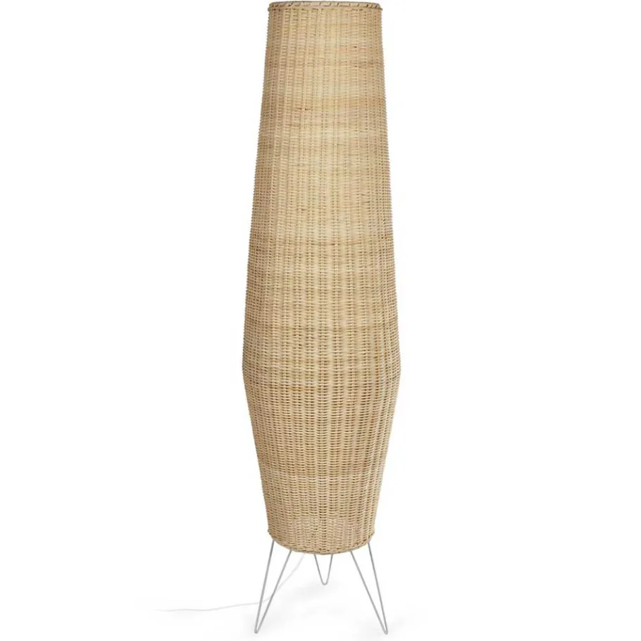 Best Wohnen Rattan Stehleuchte aus Geflecht in Beige - Abelonia