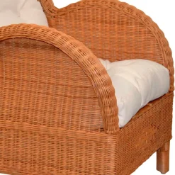 New Wohnen Rattansessel & Fußhocker Set - Nesaris (zweiteilig)