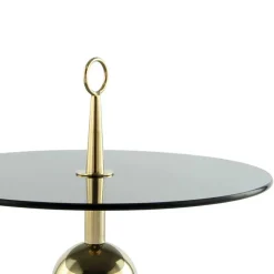 New Wohnen Rauchglas-Beistelltisch mit Drei-Bein-Gestell - Zirova