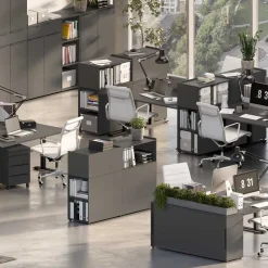 Outlet Wohnen Raumteiler Officeregal in Dunkelgrau - Tila
